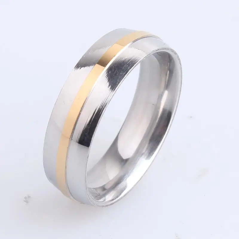 wedding rings 6mm silver color stripes Stainless Steel finger rings for men women wholesale