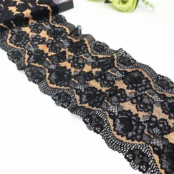 3y/lot Width 6 1/2 inch 16.50cm Two-Tone Orange Black Stretch Elastic Lace Fabric DIY Crafts Sewing Supplies Lingerie Material
