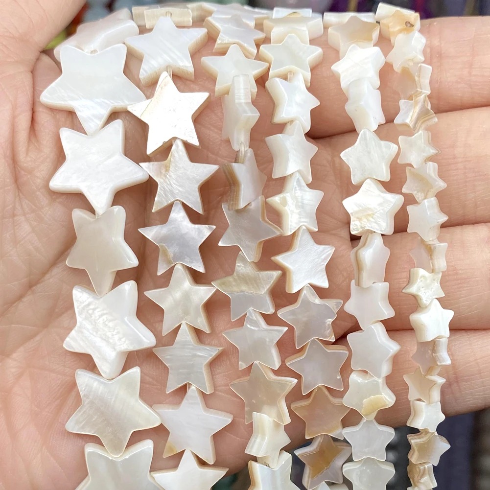 6/8/10/12/15mm Natural Star Shell Beads Mother of Pearl Loose Spacer Beads For Jewelry Making Diy Accessories Necklace Bracelet