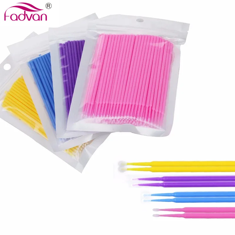 FADVAN 100 Pieces/Lot Disposable Makeup Brushes Individual Lash Micro Brush Eye lash Extension Tools Applicators Mascara Brush