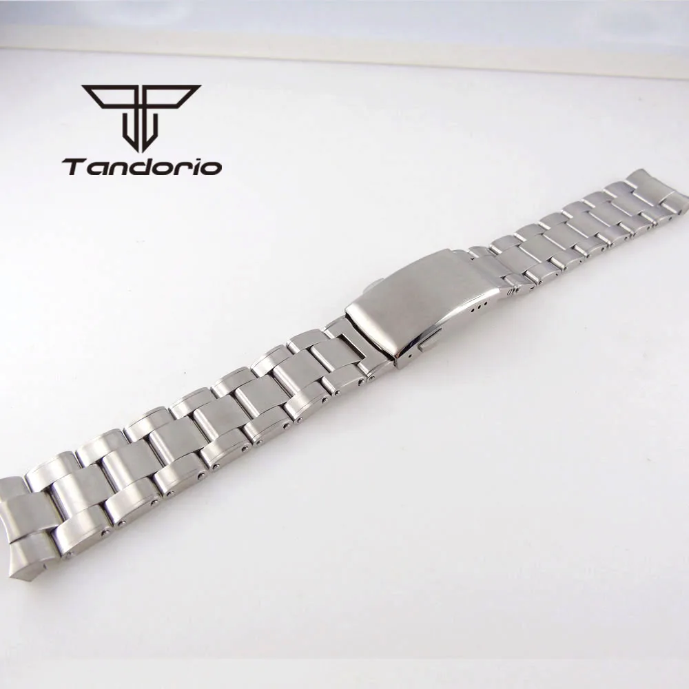 20mm Width Stainless Steel Watchband Bracelet Folding Clasp Push Button Watch Spare Parts Replacements