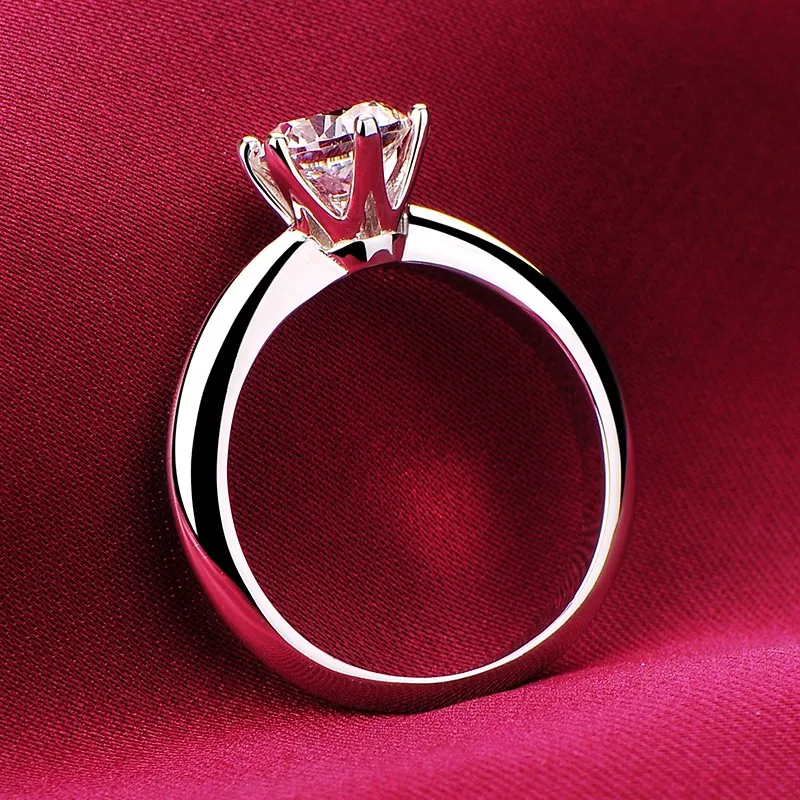 خاتم خطوبة نسائي من الفضة الإسترليني عيار 2020 ، خاتم ألماس مختبر 1 كيلو ، 100% فضة استرلينية ، مجوهرات حفلات الزفاف ، 925