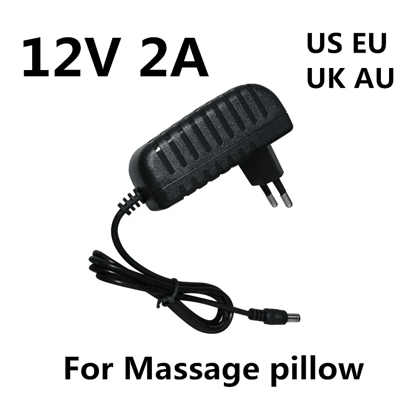 AC 100-240V do DC 12 V 2A 2000MA ładowarka zasilacz 12 V Volt do poduszka do masażu poduszka relaksacyjna shiatsu