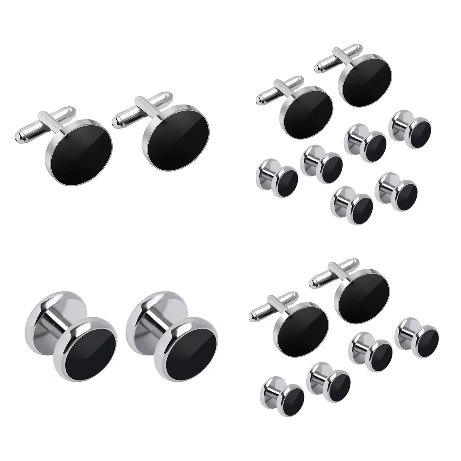 Cufflinks and Studs Set Classic Unique Jewelry for Puit Shirts Business Anniversary