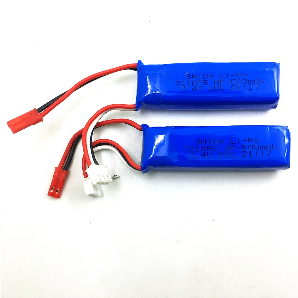 2pcs/Lot 7.4V 500mAh Li-po Battery for XK X420 / A160 Brushless RC Airplane Spare Parts X420.0018