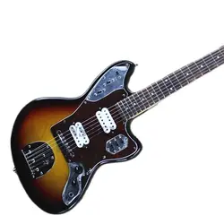 Factory Custom Electric Guitar Jag Guitar,Sunburst Body Archaize Buttons Tremolo Bridge Red Tortoise Shell Pickguard HH Pickups