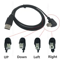USB Cable High Speed 2.0 A To B Male 90 Degree Right Angle Cable for Canon Brother Samsung Hp Epson Printer Cord 5feet 1.5m