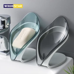 WIKHOSTAR Leaf Shape Soap Box Bathroom Drain Soap Holder Dish Storage Plate Tray Bathroom Gadgets Bathroom Accessories