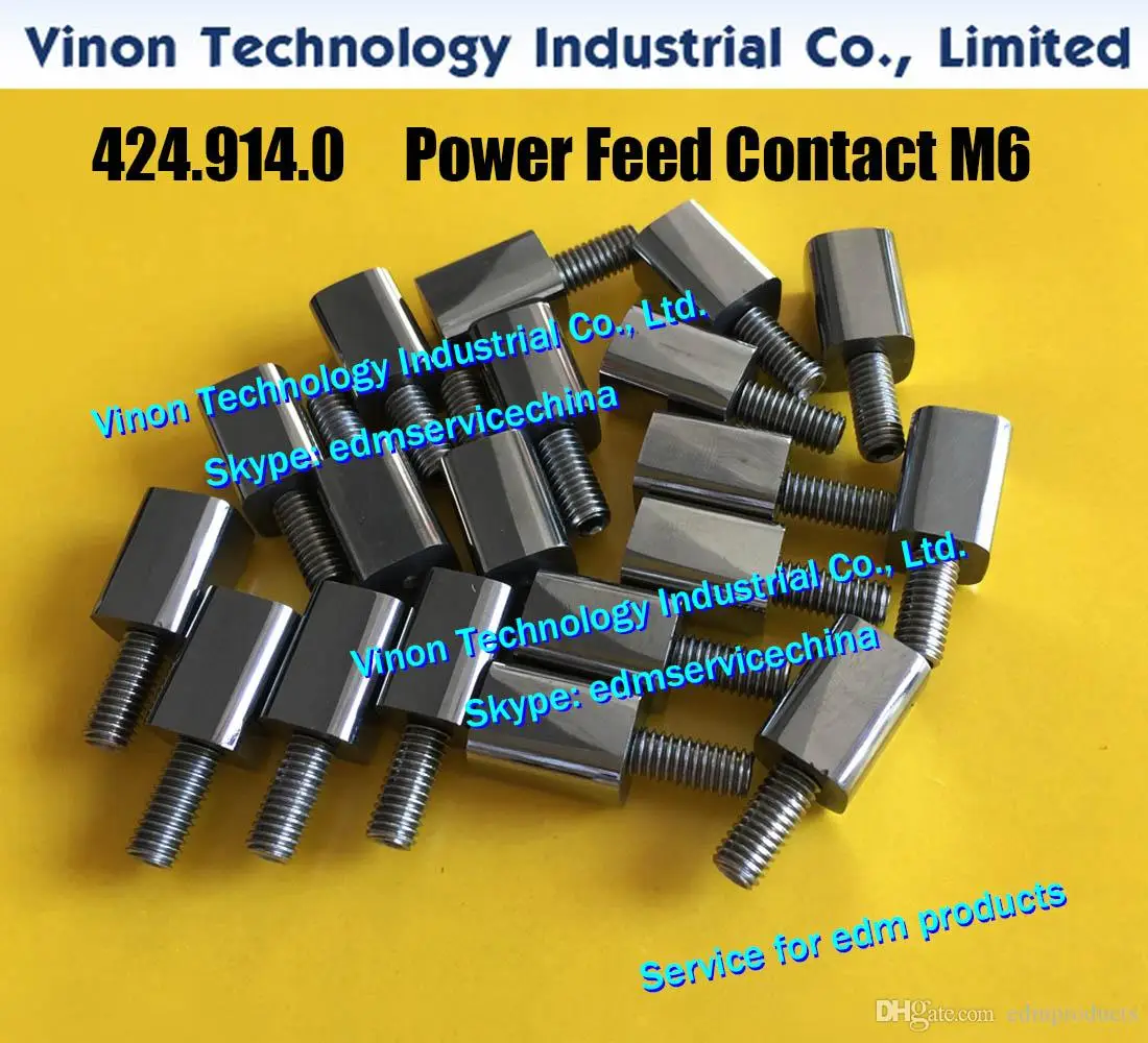 (2pcs/lot) 424.914.0 edm Power Feed Contact A010 size:12x12x30 M6 for Agie AC150,AC250,AC270 Current supply tungsten steel-M6