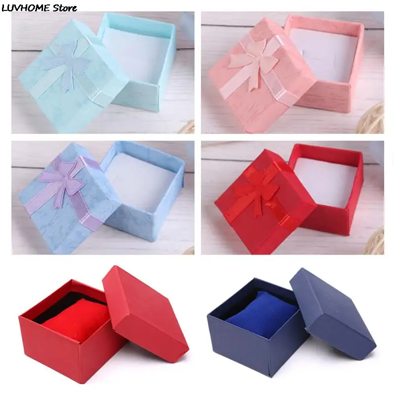 1PCS Rectangle Cardboard Jewelry Boxes Watch Gift Box Jewelry Storage Box Earrings Boxes Necklace Case Gift Wrapping Box