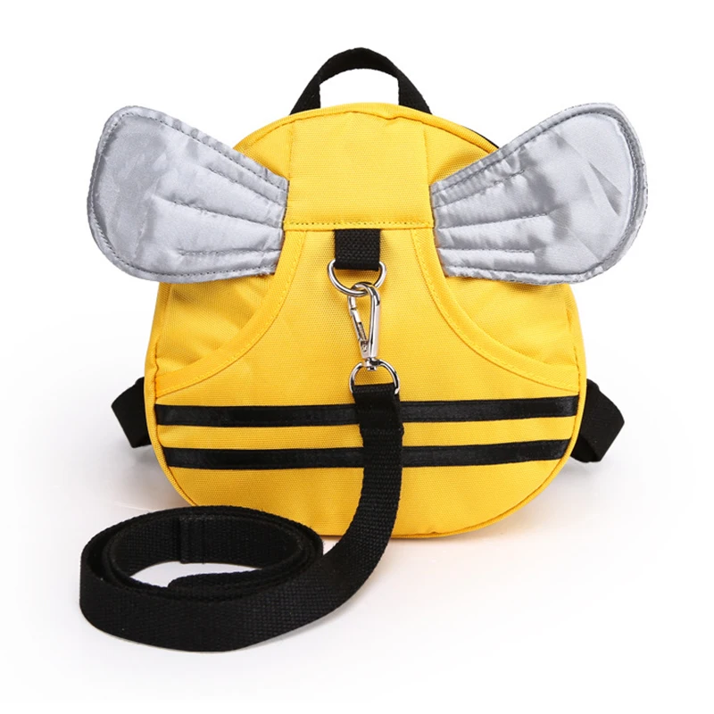 Cute Cartoon 3D Bee Wings Backpack Anti-lost Mini School Bag Boy Adjustable Pulling Rope Backpacks Girl Gift