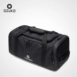 OZUKO 2022 Multifunctional High Capacity Men Travel Duffle Bag Waterproof Oxford Luggage Handbags Carry On Weekend Bags for Trip