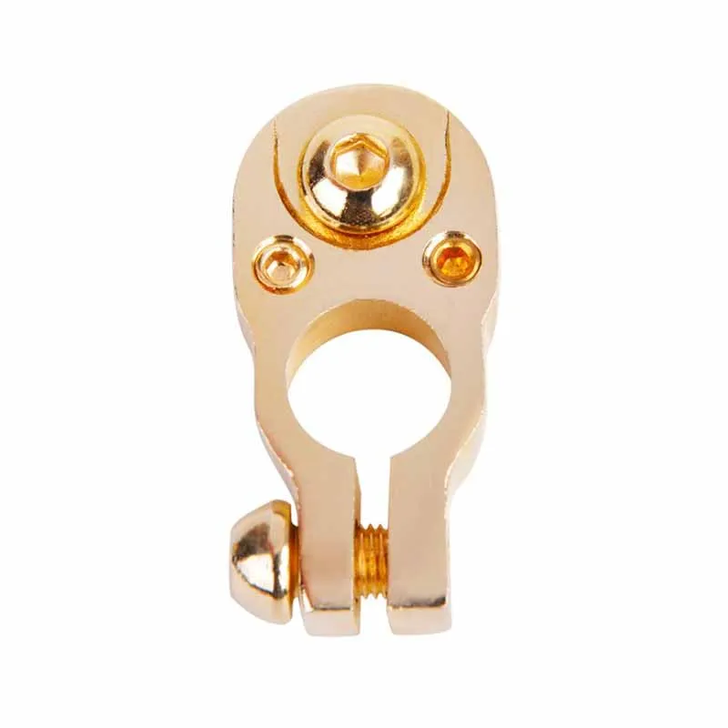 Battery Terminal Pure Brass 15.9 17.5 for Car Truck Bolt Positive and Negatice Pole Brass  24K Gold Car Audio Modified Connector