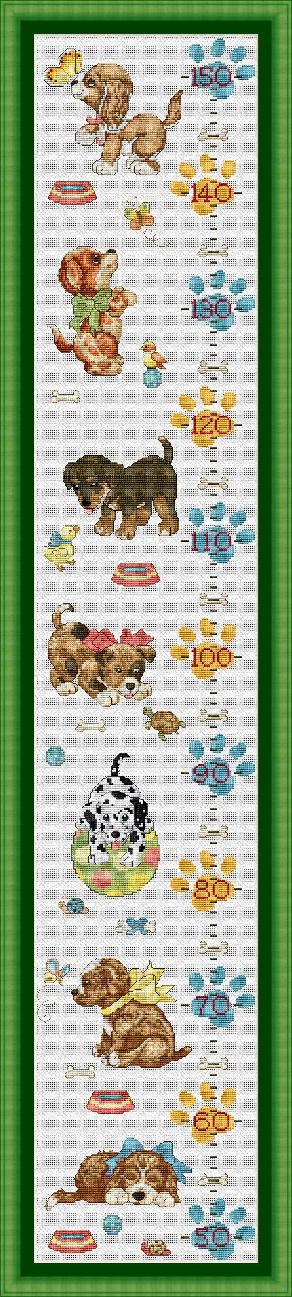 

SG022 Height Chart Table With Length Scale Baby Counted Cross Stitch Kits Cross-stitching Package Cross Stich Gift To Your Baby