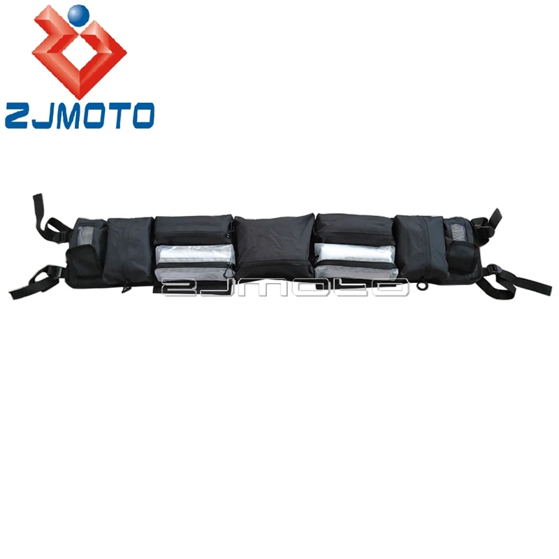 Universal For Yamaha Kawasaki Honda UTV Black Roll Cage Organizer Storage Bag Waterproof Multi Pockets For Polaris RZR Ranger