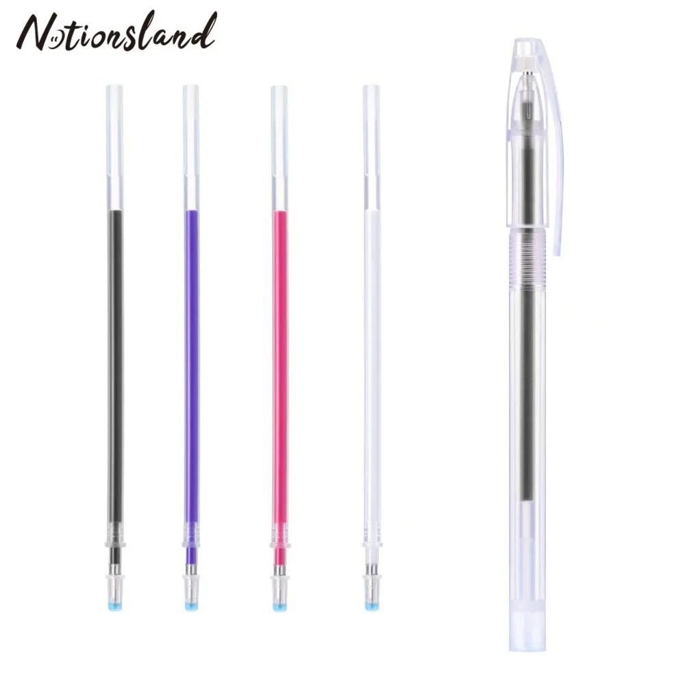 

4Pcs Fabric Marker Heat Erasable Pen High Temperature Disappearing Pen Refill for Dressmaking Patchwork Sewing Supplies