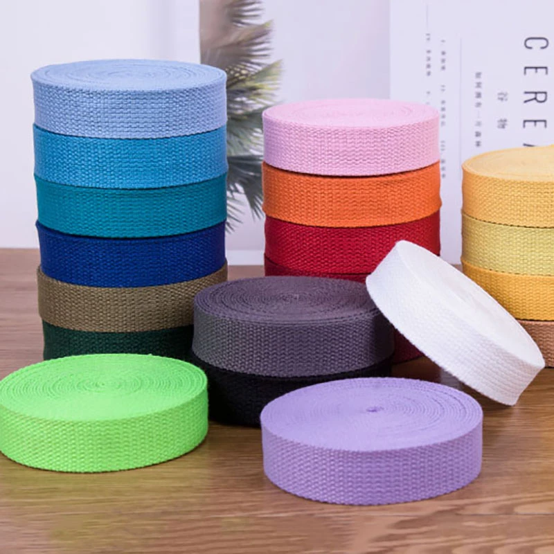 10 meter 25mm Width Canvas Webbing Polyester Cotton Ribbon Strap Sewing Bag Belt Accessories For Belt Making Sewing DIY Craft