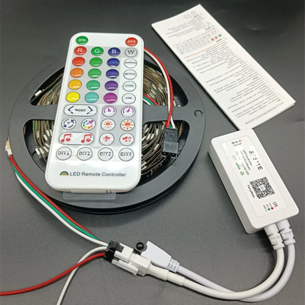 

SP511E WiFi Music LED Controller For WS2812b WS2811 Addressable Pixel RGB LED Strip Dual Output Alexa Smart Voice APP Control