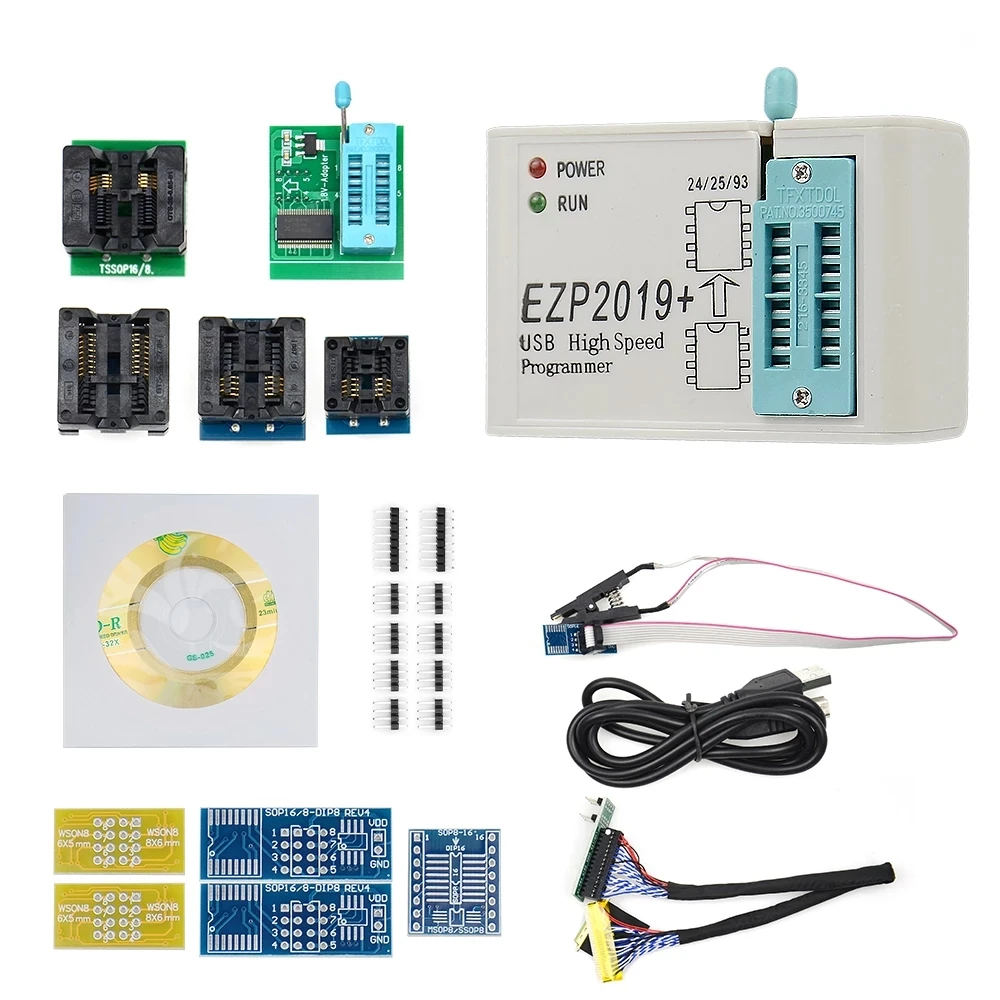 EZP2019+ High Speed USB SPI Programmer EZP 2019 with Adapter Support 24 25 93 EEPROM 25 Flash BIOS Chip and Socket