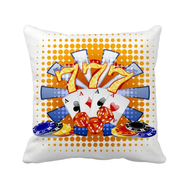 

Casino Dice Chips Poker Illustration Throw Pillow Square Cover