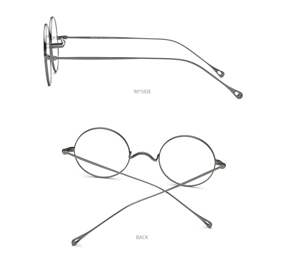 FONEX Titan Brille Rahmen Männer Marke Design Vintage Runde Brillen Frauen Retro Ultraleicht Japanische Hohe Qualität Brillen 85666 – Detail 8