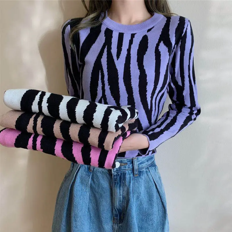 Short Bare Midriff High Waist Skinny Knitted Top Women's Spring Autumn Top Woman Sweaters Femme Chandails Pull Hiver