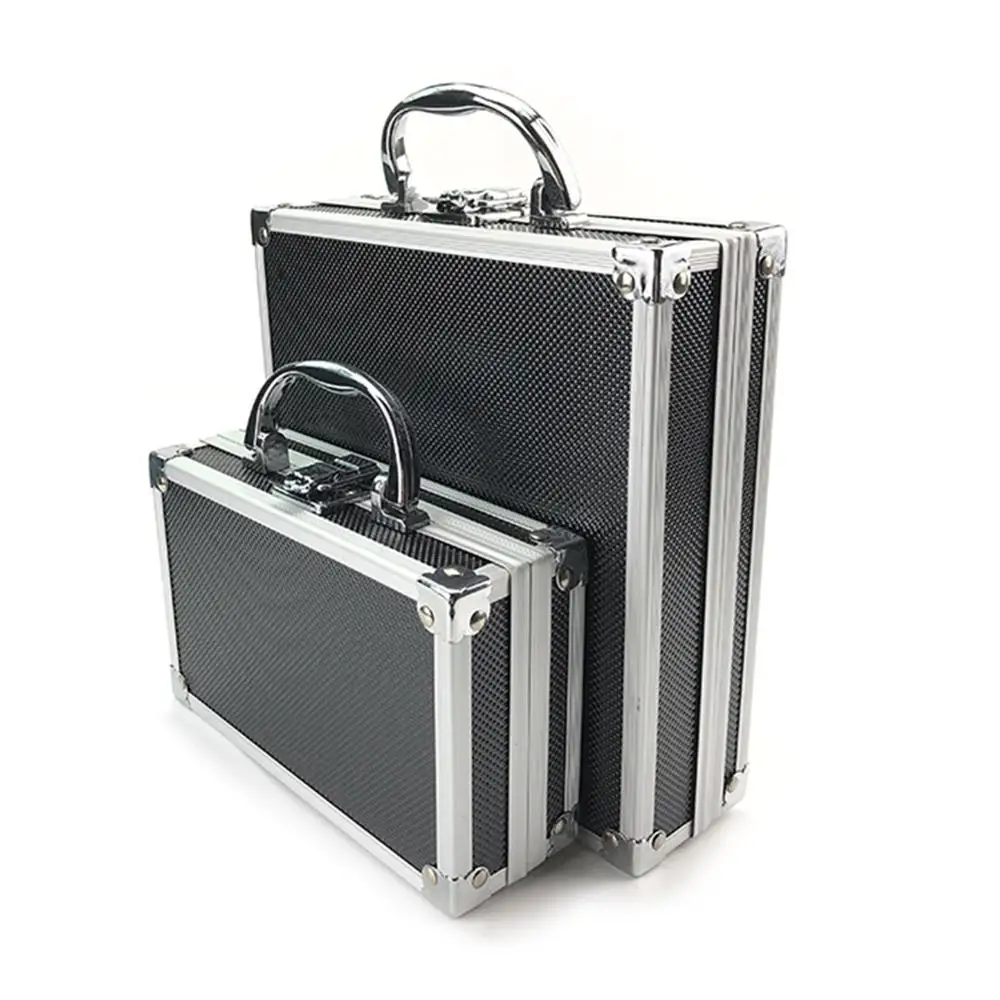 Portable Aluminum Tool Box Alloy Toolbox Suitcase Impact Resistant Safety Instrument Case Storage Box With Sponge Lining