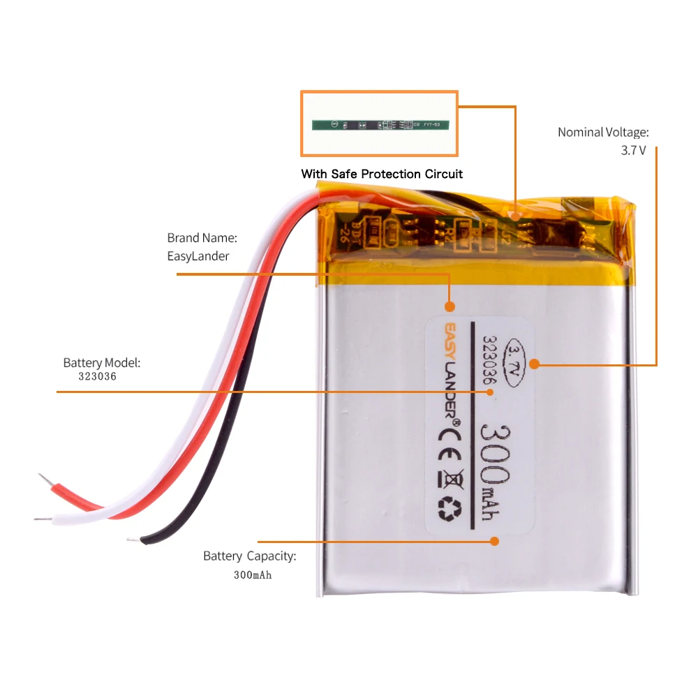 3 linia 323036 3.7V 300mAh baterie litowo-polimerowe oryginalna wymiana sansa na klips sansa + odtwarzacz mp3 353035