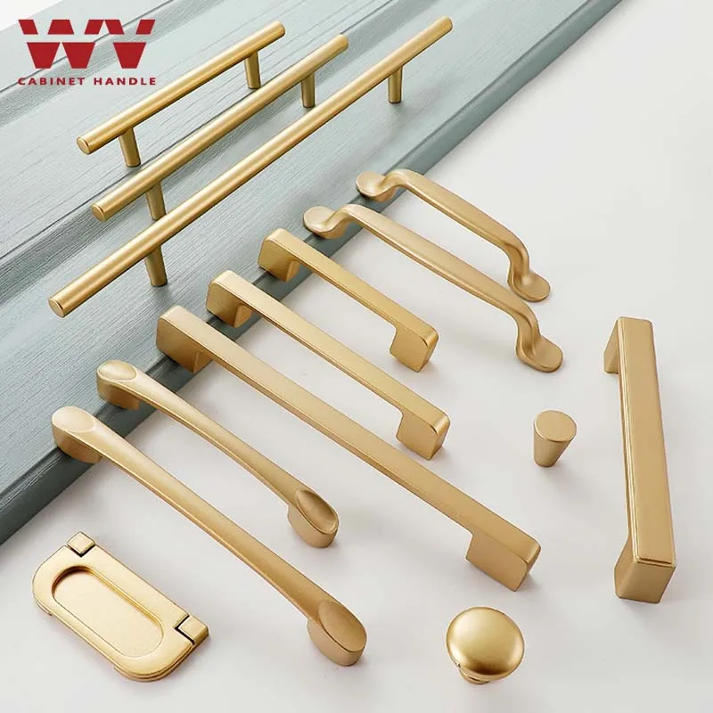 WV American Closet Dressers Cabinet Handles Gold Kitchen Storage Cupboard Door Pulls Drawer Knobs Furniture Handle Hardwares