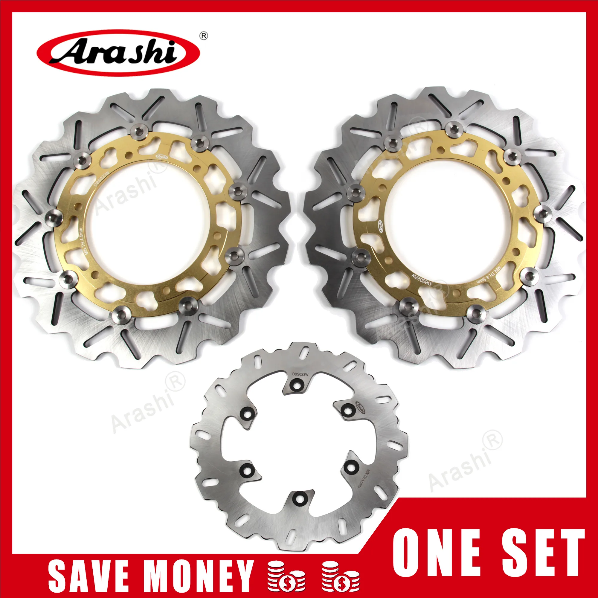 

Arashi 1 Set TDM 900 2002-2014 CNC Front Rear Brake Disc Rotors For YAMAHA TDM900 2002 2003 2004 2005 2006 2007 2008 2009 2010