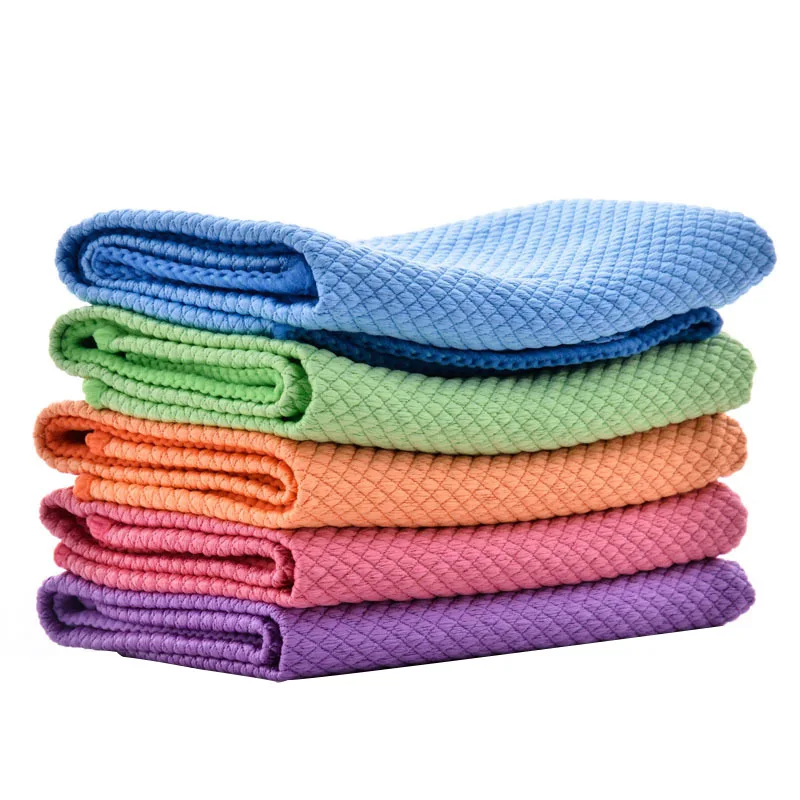 30*40cm/11.8*15.7inch Microfiber Cleaning Towel Absorbable Glass Kitchen Cleaning Cloth Wipes Table Window Car Dish Towel Rag