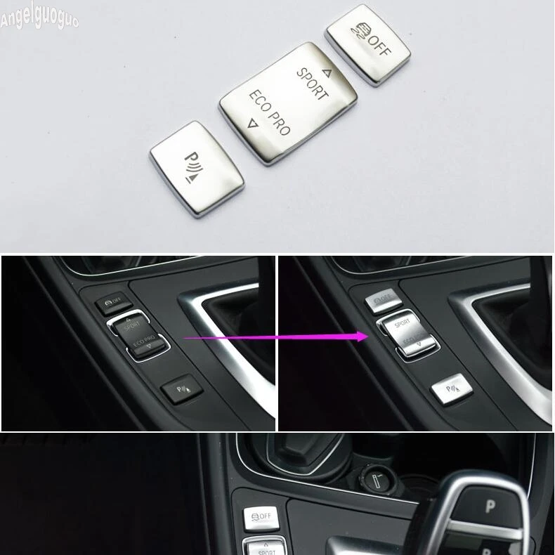 For BMW 1 2 3 4 Series 3GT GT3 F30 F34 F22 F20 F32 Coupe Sedan Car Central Handbrake Switch Gear Panel Button Cover Trim Sticker