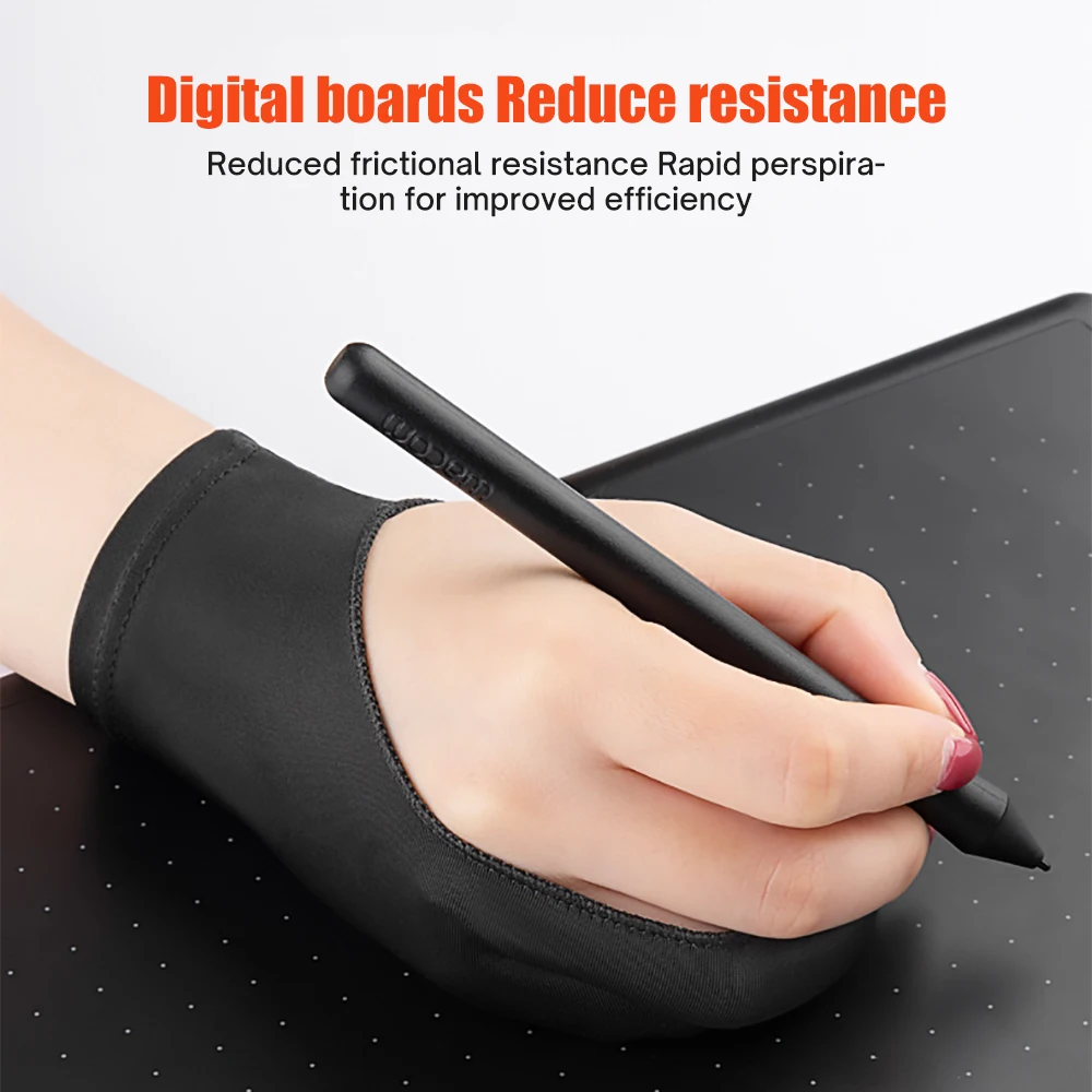 Anti-fouling Two-Fingers Anti-touch Painting Glove For Drawing Tablet Right and Left Glove Anti-Fouling For IPad Screen Board