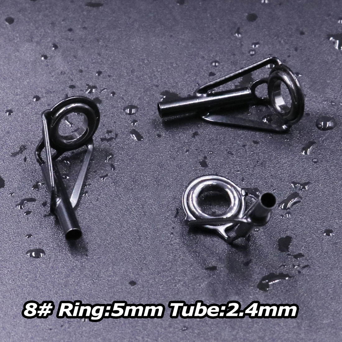 5 Stück Angelrute spitzen führungen Reparatur satz Edelstahl rahmen Keramik ringe schwarze Rute Bau führung Augen bau Reparatur 6 # ~ 16 #