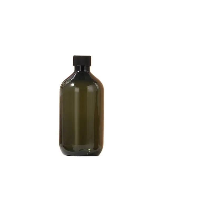 10Pcs Empty Plastic Bottle PET Cosmetic Container Packaging Bath Dew Black Screw Lid 300ML 500ML Green Brown Toner Bottles