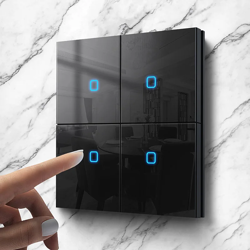 KAMANNI International General Standard Reset Point Switch Kitchen Wall Light Switch with LED Light EU Kitchen Switch Wall Panel