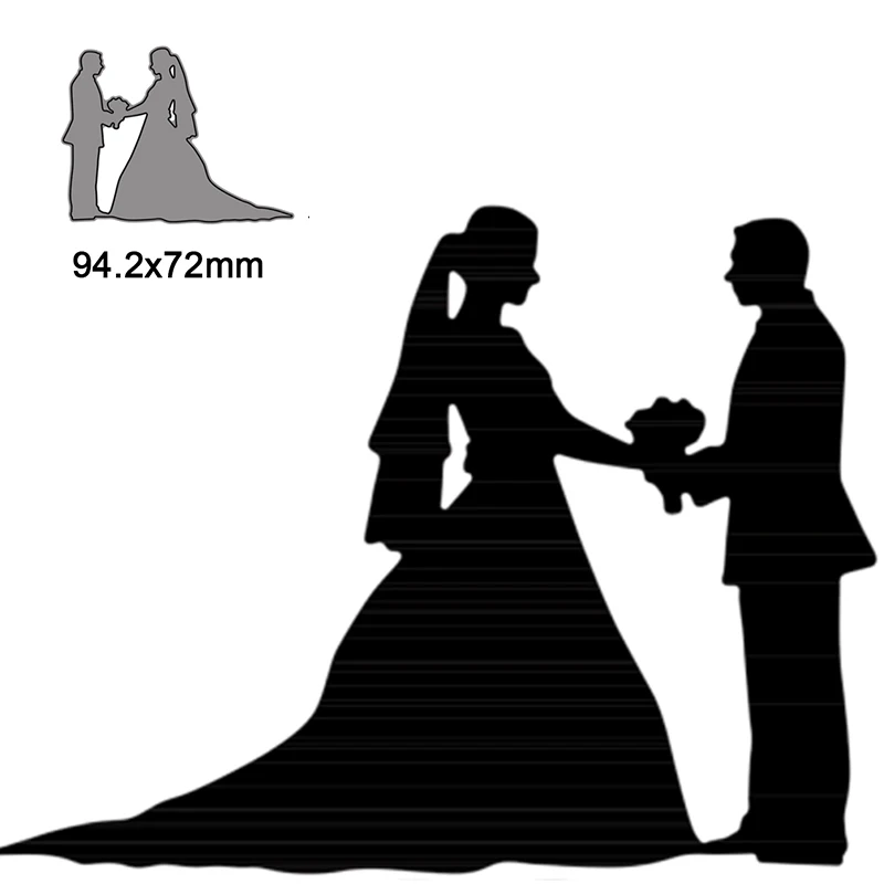 

Bride Groom Holding Hands Wedding Metal Cutting Die For DIY Embossing Paper Photo Album Gift Cards Making Scrapbooking Craft New