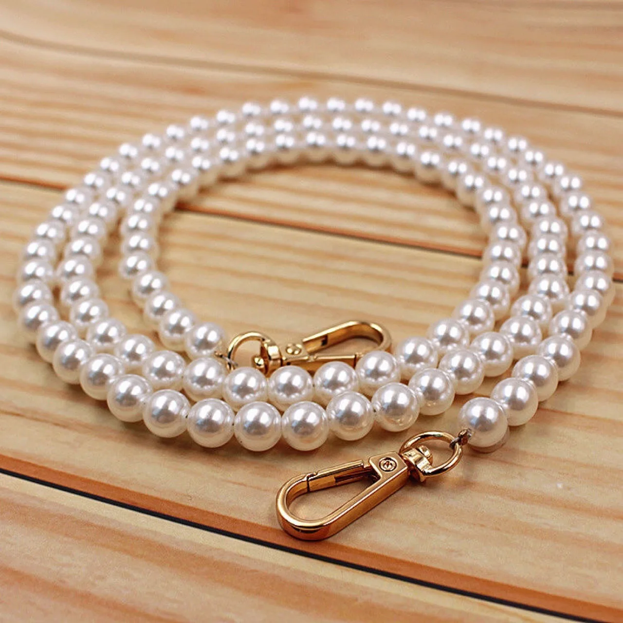 

10mm NEW brand Pearl strap for bags handbag accessories purse belt handles cute bead chain tote women parts gold clasp