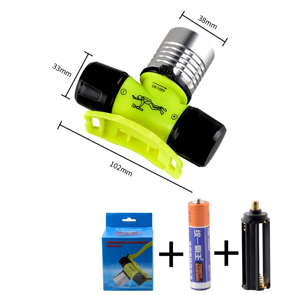 LED Diving Headlight Outdoor Camping Night Fishing Portable Diving Headlamp Rechargeable Headlight