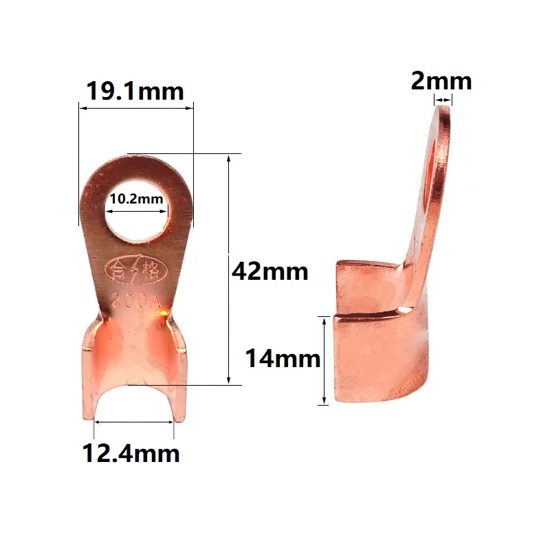 20Pcs 200A Koperdraad Neus Terminal Bedrading Oor Ot Open Kabel Connector Voor Grote Stroom Ontlading Batterij Bms LiFePO4 li-Ion Lto