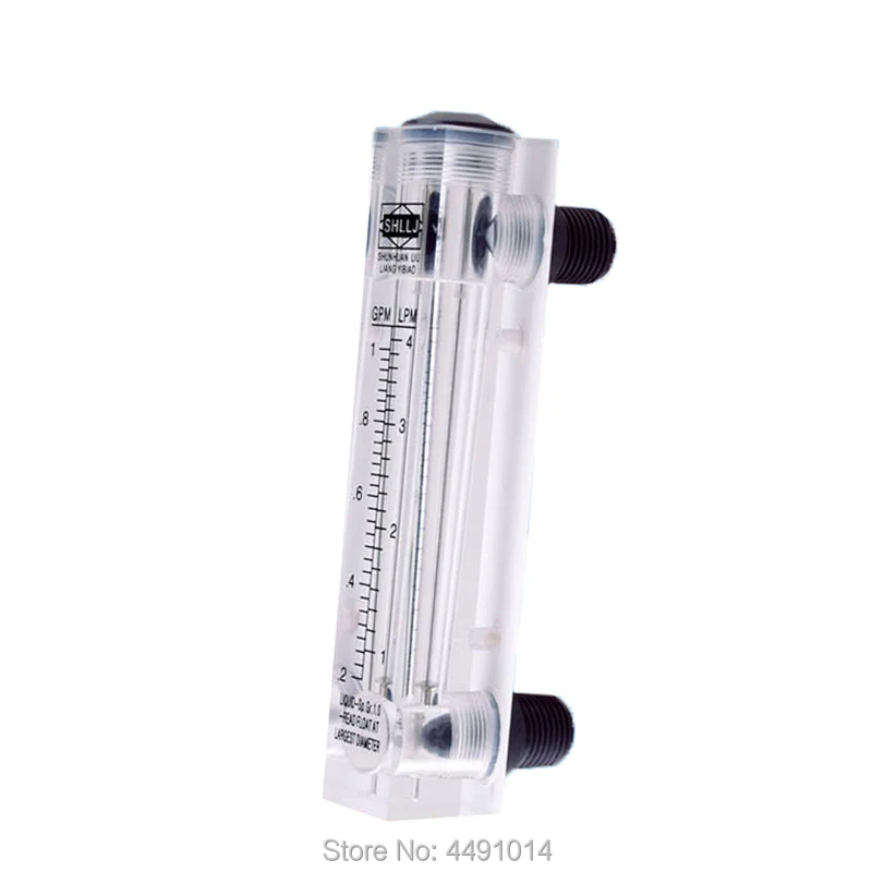 0.5-5Gpm 2-18Lpm Rotameter Flowmeter Acrylic Panel Water Flow Meter 1/2 Water Measuring Meter LZM-15