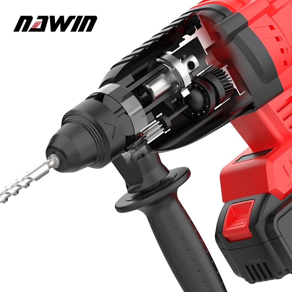 NAWIN Portable Electric Hammer Concrete Drilling Wall Family Decoration Powerful Electric Tool