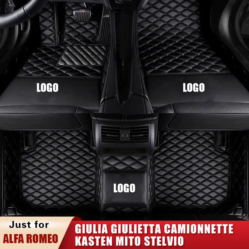 

Custom Car Floor Mats for Alfa Romeo Giulia Giulietta Camionnette Kasten Mito STELVIO Hatchback Saloon Mat Carpet Accessories