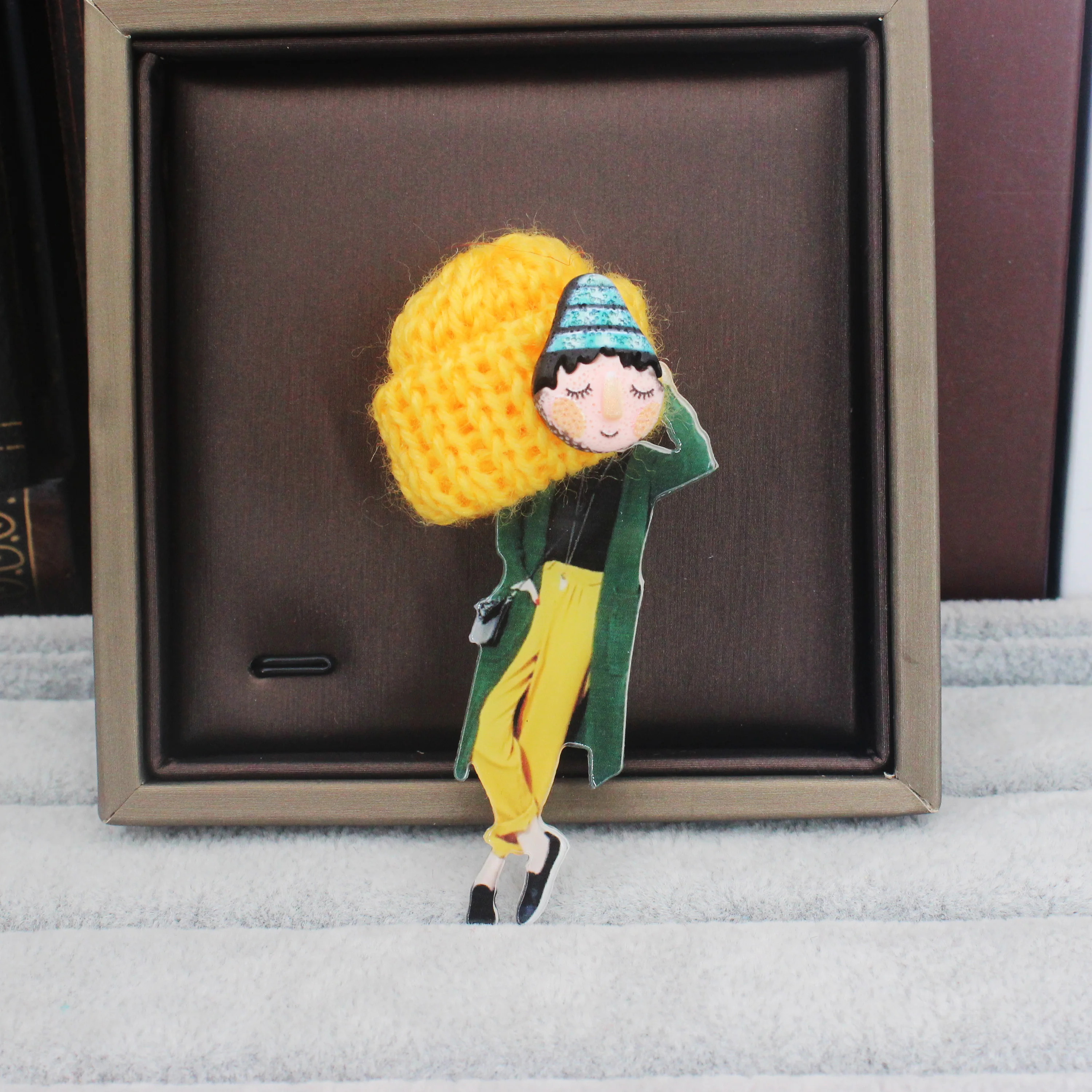 Girl Cute Brooch Wool Hat Badges Big Handmade Fashion Lovely Funny Brooches For Woman Harajuku Style Lapel Pins Lover Mom Gifts