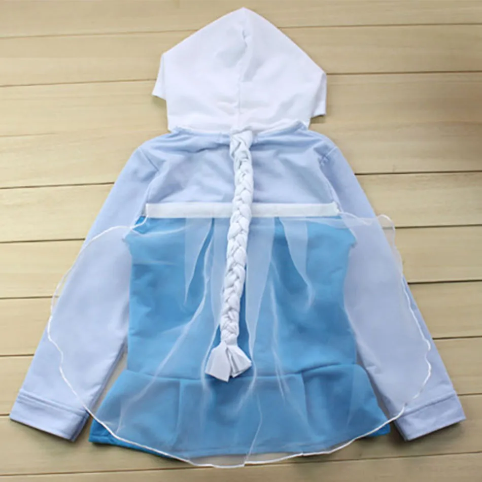 Moletom cosplay princesas elsa anna infantil, casaco com capuz, roupas casuais para garotas e crianças primavera outono inverno