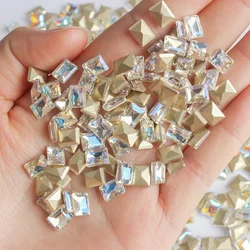 6X8/8X10mm Rectangular Nail Rhinestones Crystal Shiny 3D Strass Gem Stone Manicure Nail Art Decoration Charms Jewelry