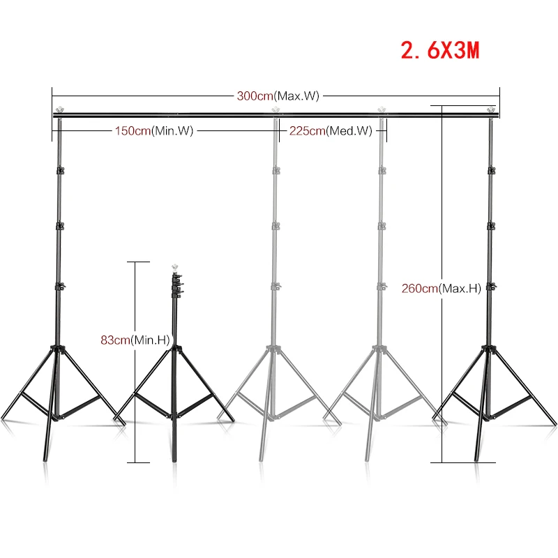 SH Background Stand Adjust 2.6X3M 2X3M 2X2M Green Screen Photography Backdrops Chromakey Support System Frame Chroma Video