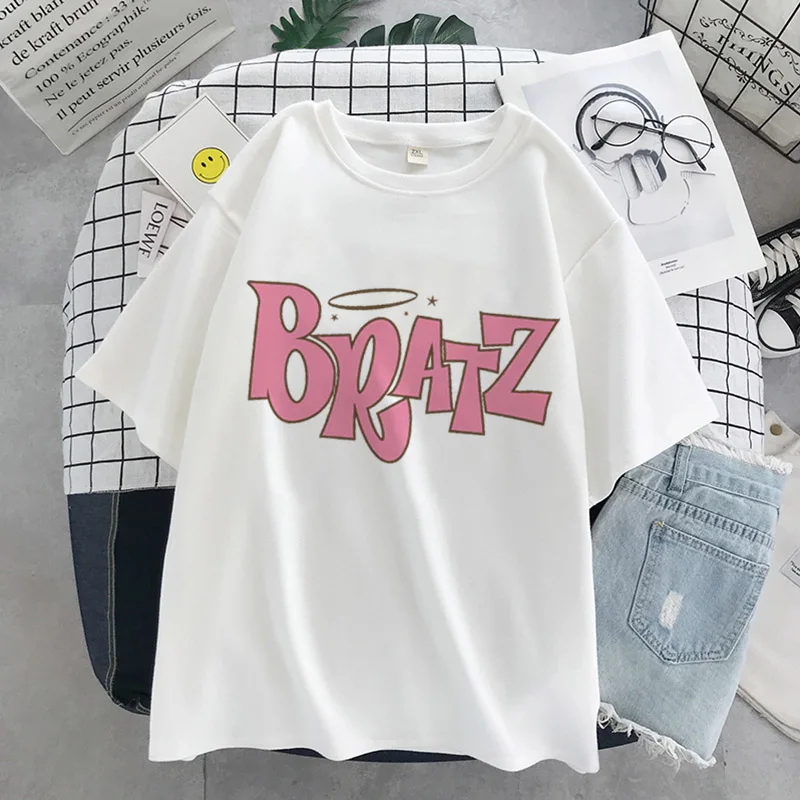 Y2k Aesthetic t-shirt women harajuku Bratz letter t shirt for women tops 2020 fashion short sleeve Summer gothic female T-shirt