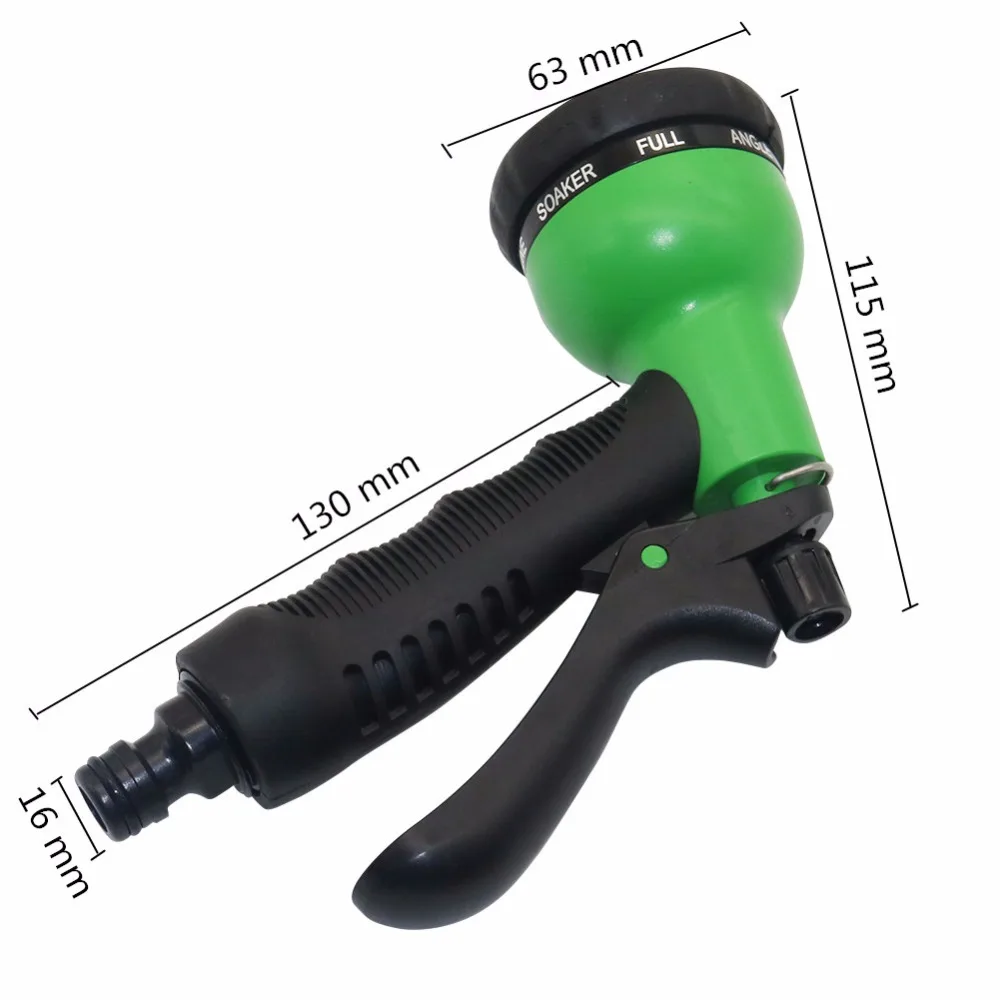 Water Gun Garden Hose Nozzle Hand Sprayer 8 Patterns Car Wash Adjustable Watering Spray Gun Pistol Garden Watering