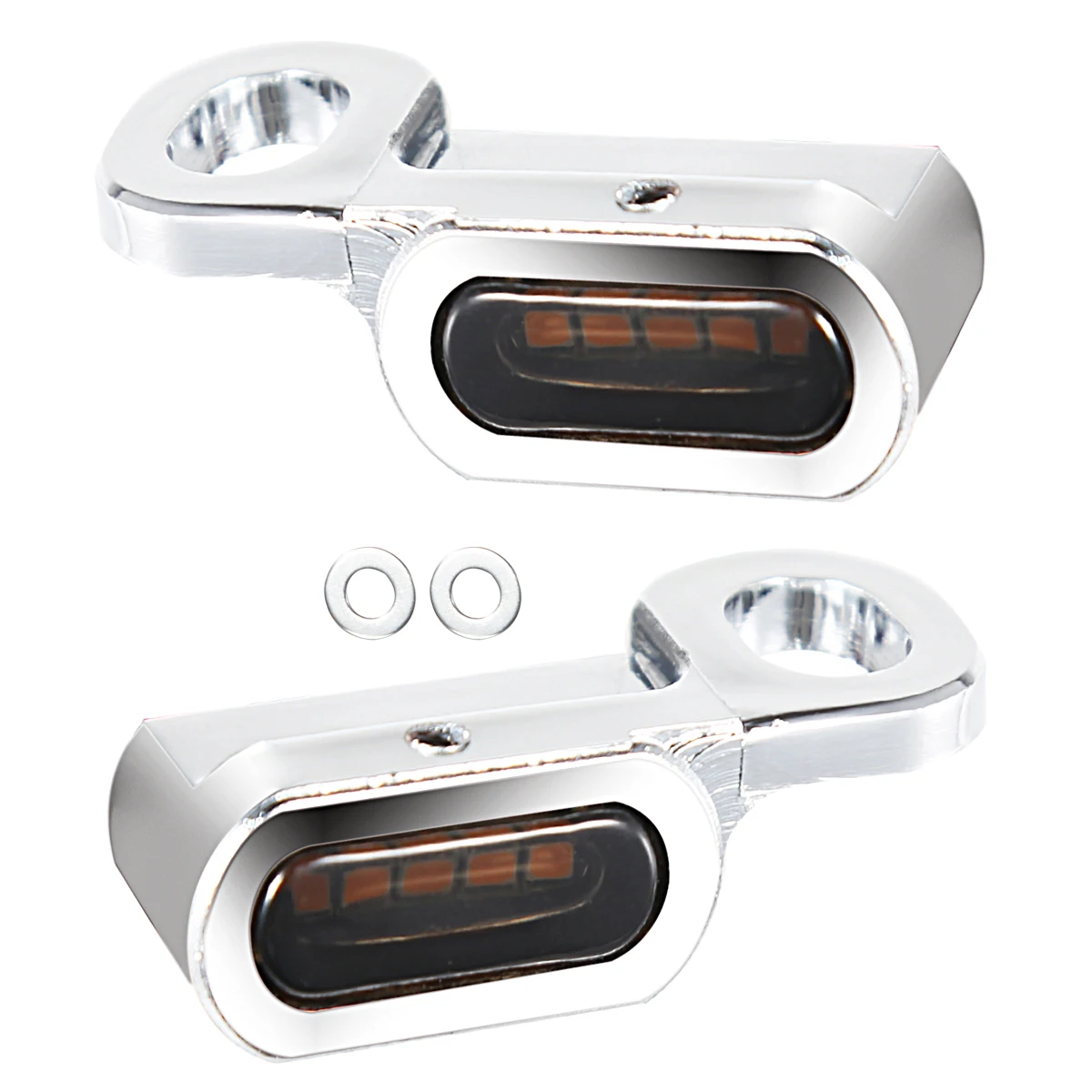 2X Motorcycle LED Turn Signal Indicators Amber Small Lamp White Running Light For Harley Sportster XL 48 72 1200 883 04-21